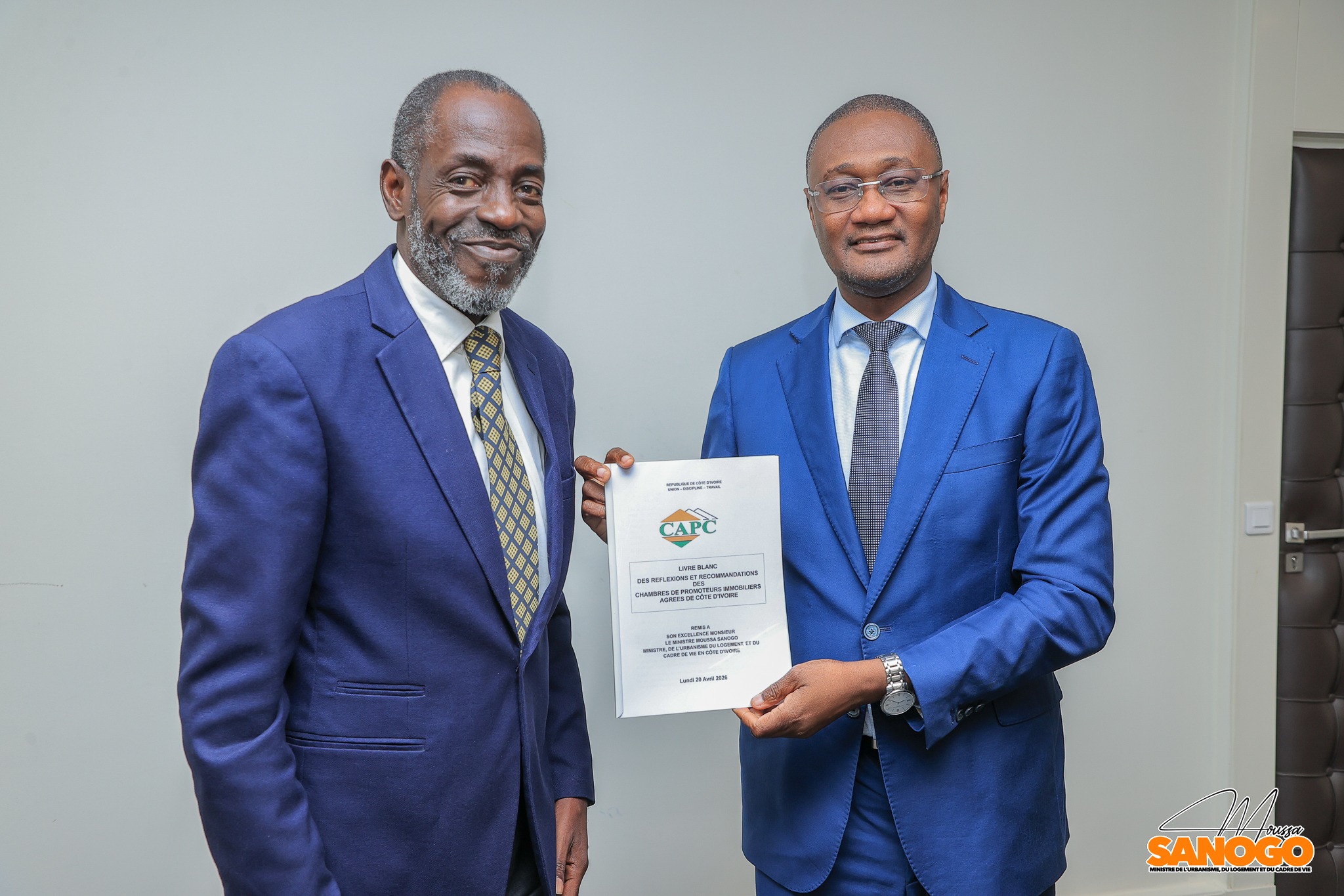 Logements sociaux Côte d'Ivoire, le ministre Sanogo reçoit la CAPC © Crédit photo Ministère de l’Urbanisme - Yessouan.ci