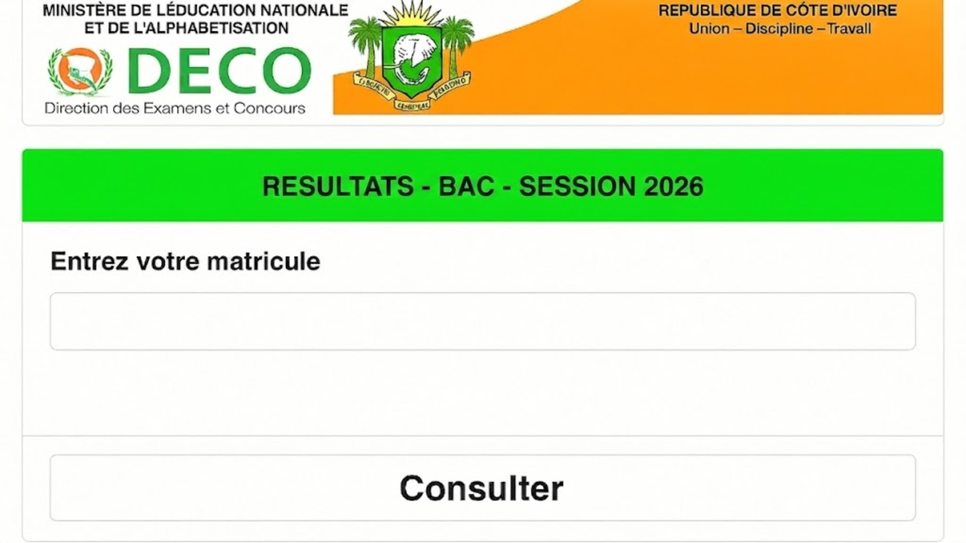 DECO - Liste et noms des admis BAC 2026 Côte d'Ivoire © Crédit photo DR - Yessouan.ci