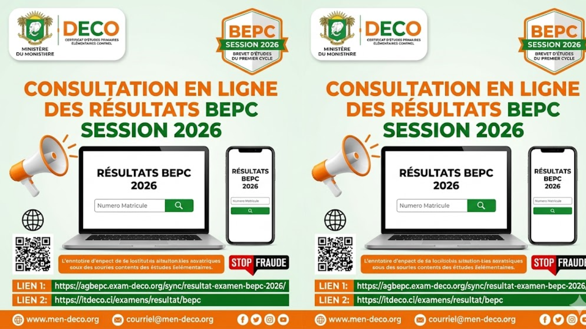 Lien officiel résultats BEPC 2026 Côte d'Ivoire © Crédit photo DR