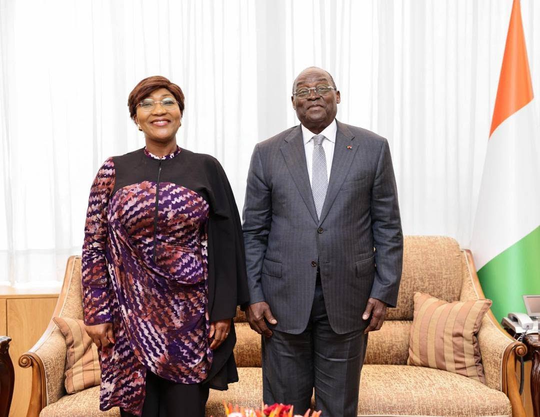 UNJCI, la présidente Marie-Laure N'Goran reçue par Tiémoko Meyliet Koné © Crédit photo DR