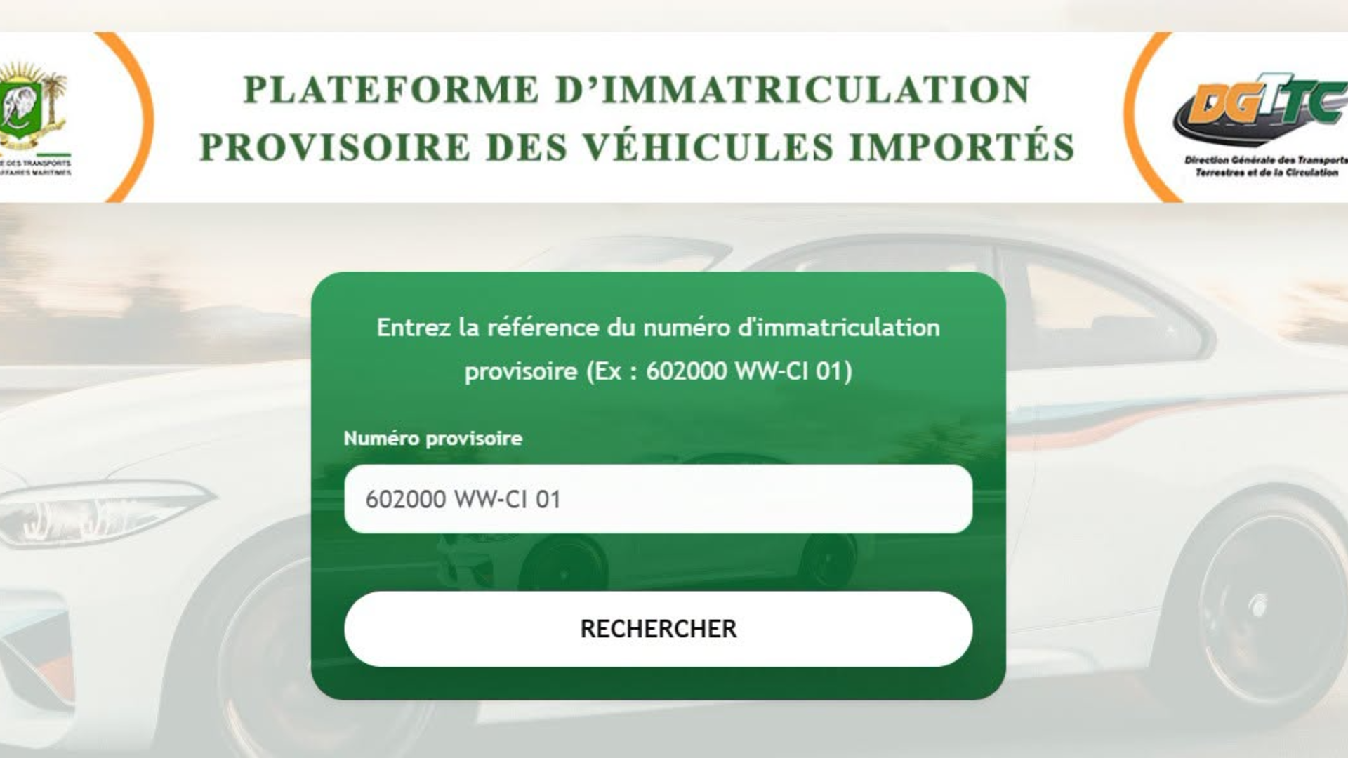 Immatriculations provisoires en Côte d'Ivoire © Crédit photo DR