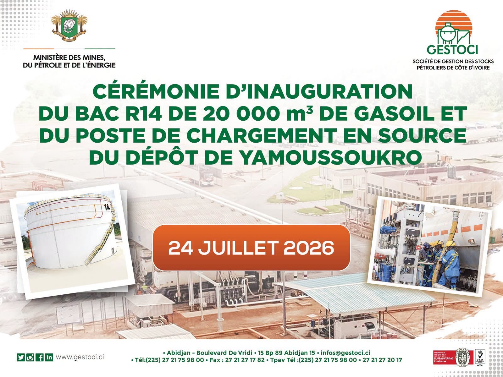GESTOCI Yamoussoukro : nouveau bac de 20 000 m³ de gasoil © Crédit photo DR