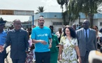 Sébastien Haller au CHU de Treichville pour les enfants