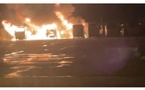 Un incendie détruit 13 bus SOTRA à Koumassi ce lundi