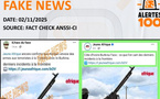 "Livraisons d'armes d'Abidjan aux terroristes", Alertes 100 dénonce une fake news attribuée à Jeune Afrique