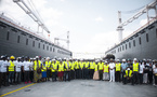 En Côte d'Ivoire, la CARENA présente son nouveau dock flottant de 12 000 tonnes au port d'Abidjan En Côte d'Ivoire, la CARENA présente son nouveau dock flottant de 12 000 tonnes au port d'Abidjan