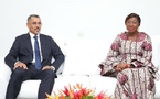 Kandia Camara reçoit la banque italienne UBAE au Sénat d'Abidjan