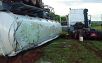 Accident à Katiola : un camion-citerne de 45 000 litres de gasoil se renverse