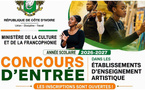Concours 2026-2027 d'entrée dans des écoles d'enseignement artistique en Côte d'Ivoire