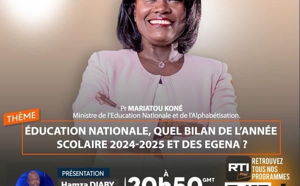 Mariatou Koné dresse le bilan éducation nationale 2025 sur RTI1 © Crédit photo DR