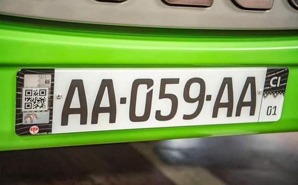 Les plaques d'immatriculation des véhicules neufs en Côte d'Ivoire désormais obtenues en 24 à 72 heures