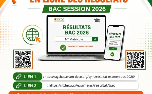 Résultats BAC 2026 Côte d'Ivoire : comment consulter les noms des admis avant les autres dès ce lundi