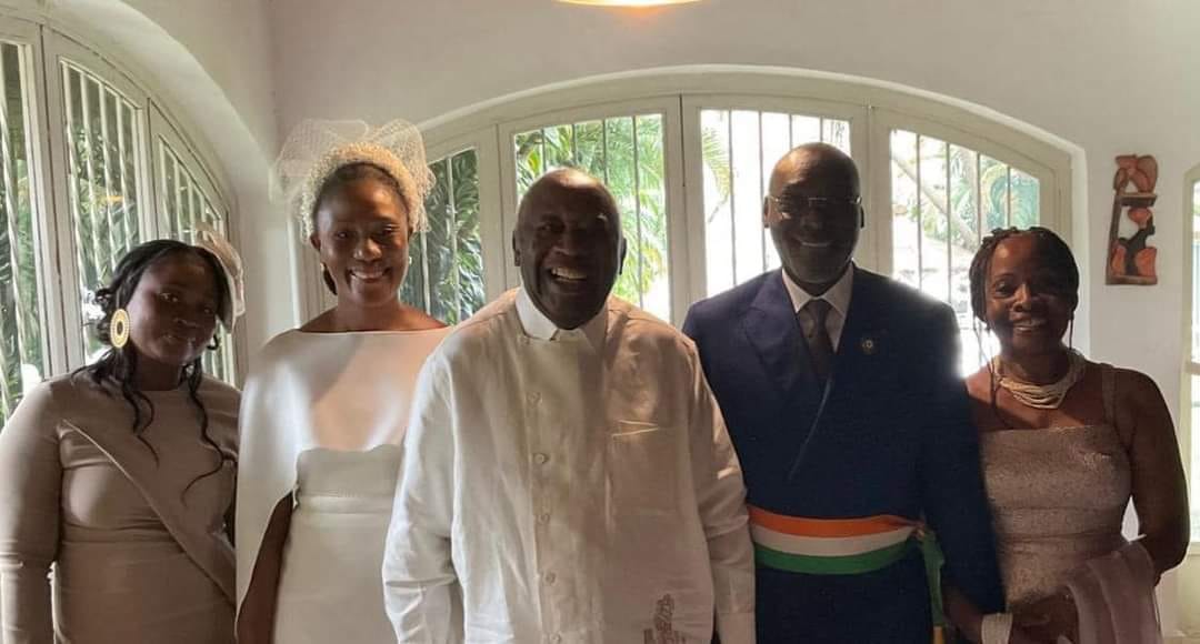 Le maire Yacé, Laurent Gbagbo, Nadiany Bamba le jour de leur mariage Le maire Yacé, Laurent Gbagbo, Nadiany Bamba le jour de leur mariage