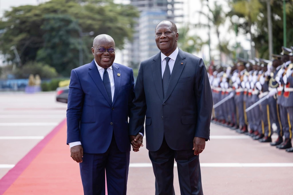 Alassane Ouattara et Nana Addo Dankwa Akufo-Addo à Abidjan Alassane Ouattara et Nana Addo Dankwa Akufo-Addo à Abidjan