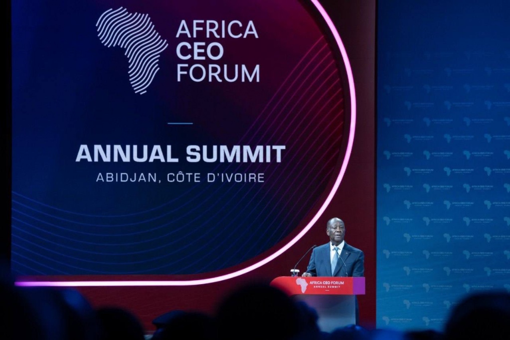 Alassane Ouattara à l'Africa CEO Forum 2025 à Abidjan Alassane Ouattara à l'Africa CEO Forum 2025 à Abidjan
