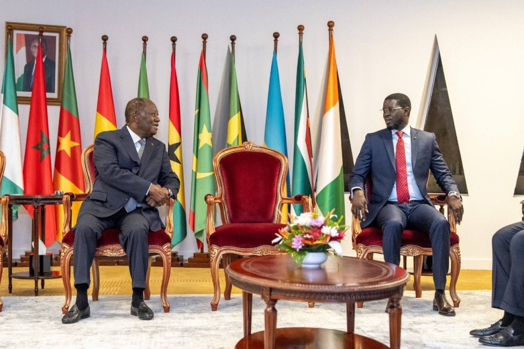 Bassirou Diomaye Faye et Alassane Ouattara à l'ouverture de l'Africa CEO Forum 2025 à Abidjan