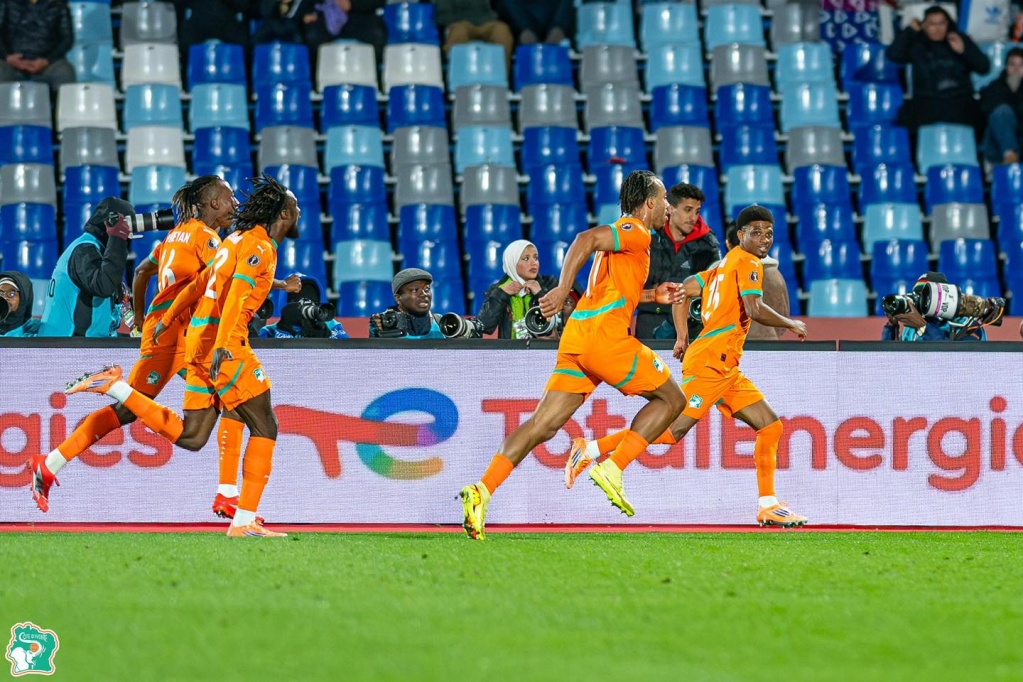 Amad Diallo célèbre son but contre le Burkina en CAN 2025