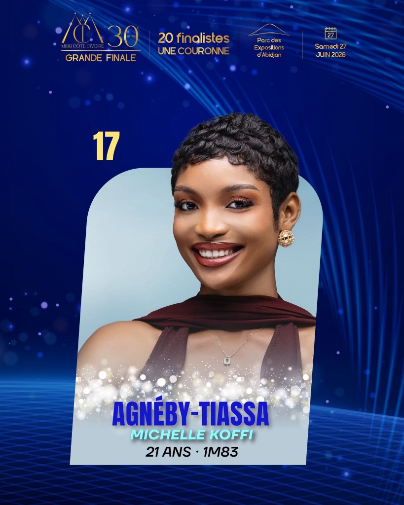 Michelle Koffi - Miss Agnéby-Tiassa 2026 (21 ans, 1m83) Michelle Koffi - Miss Agnéby-Tiassa 2026 (21 ans, 1m83)